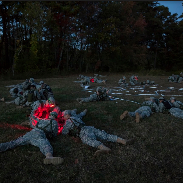 ROTC cadets perform a training exercise
